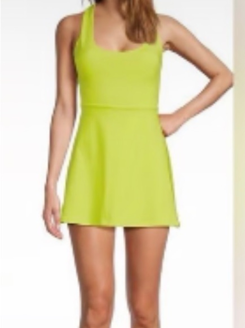 Yellow active dress with built in bra